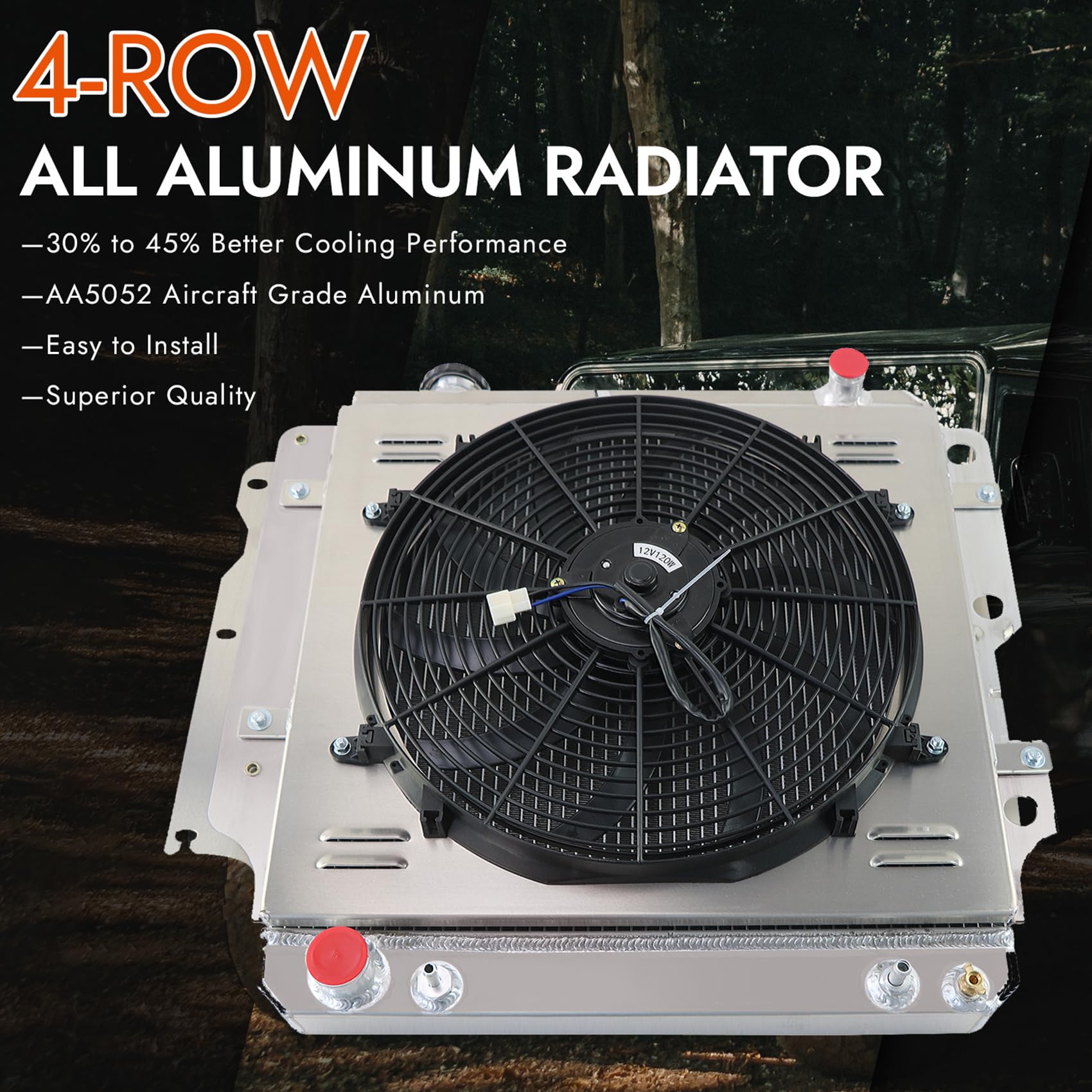 High-Performance 4-Row Aluminum Radiator with 16