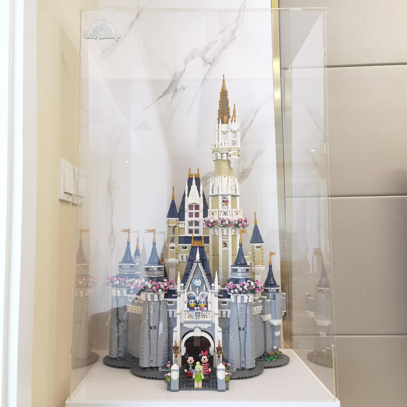 Choowin 31-Inch Tall Clear Acrylic Display Case for Lego Disney Castle 71040 - Thickened Dustproof Showcase for Collectible Figures, Dolls & Model Sets (Black Base) - Perfect for Home Decor, Office Display & Toy Protection