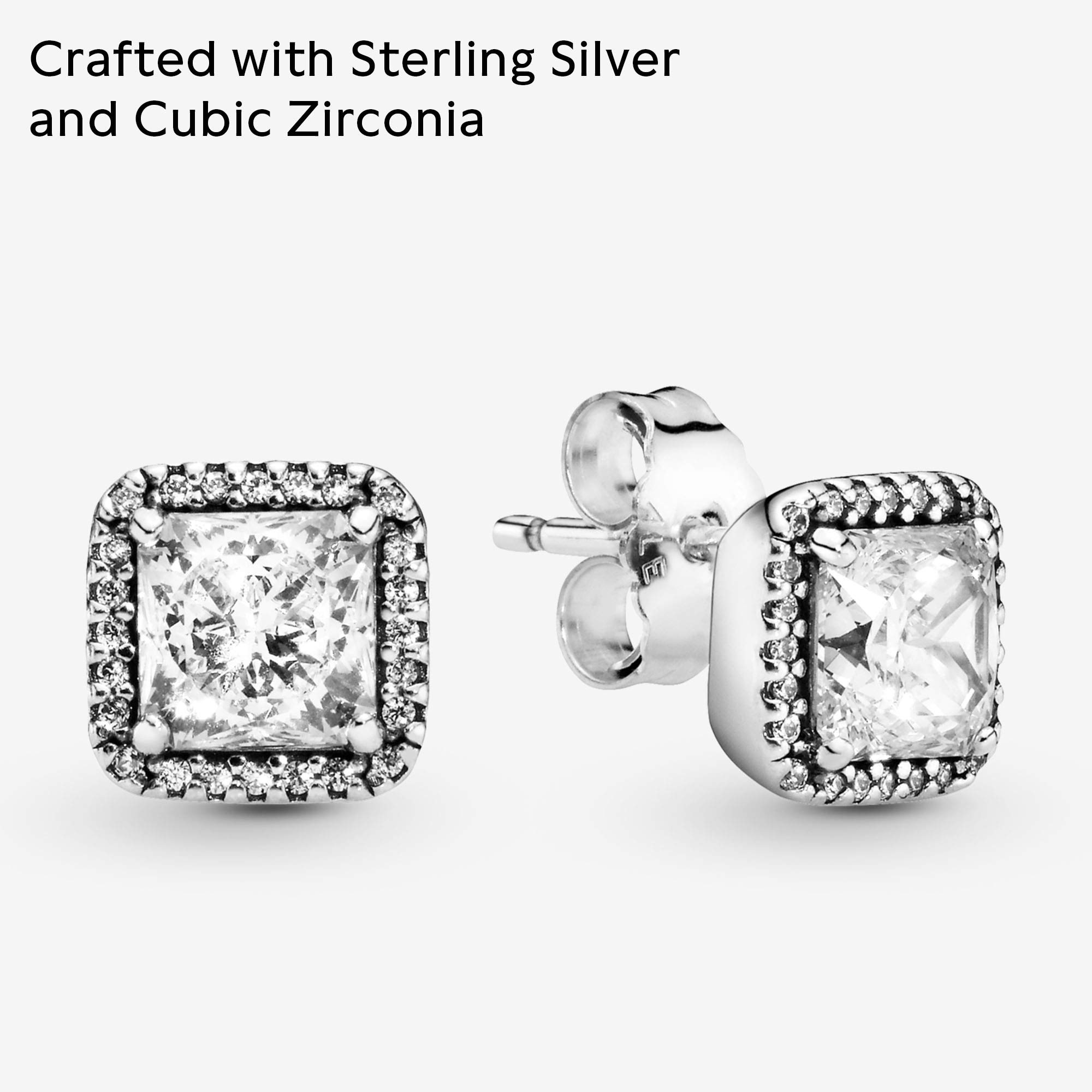 PANDORA Elegance Earrings for Women - Sterling Silver Cubic Zirconia Stud Earrings - Timeless Gift for Her with Gift Box - Perfect for Anniversary, Birthday & Valentine's Day Gifts