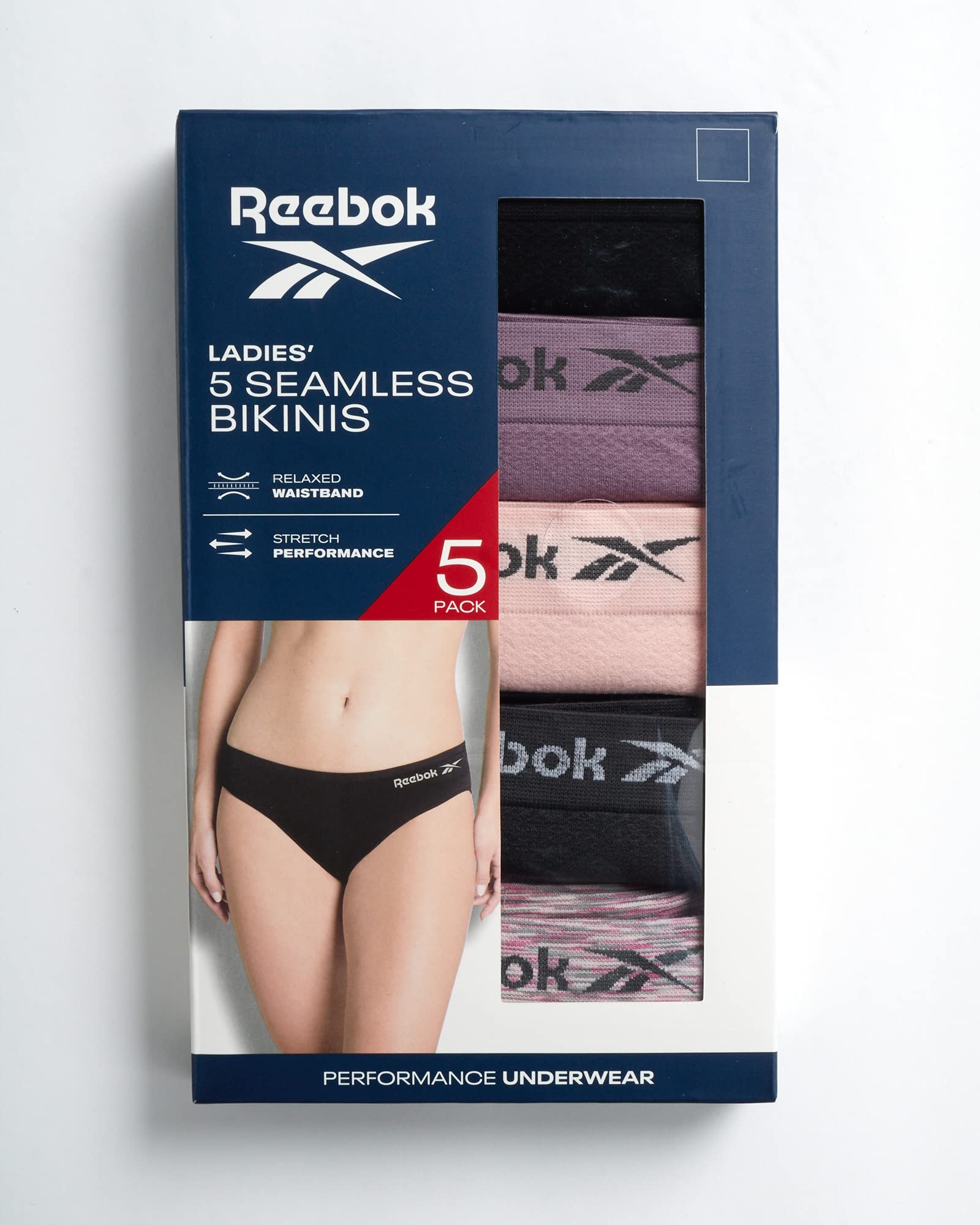 Reebok Women's Performance Seamless Bikini Underwear 5-Pack - Stretch Breathable Workout & Yoga Underwear for Women (S-XL) - Gym, Running, Daily Wear Comfort