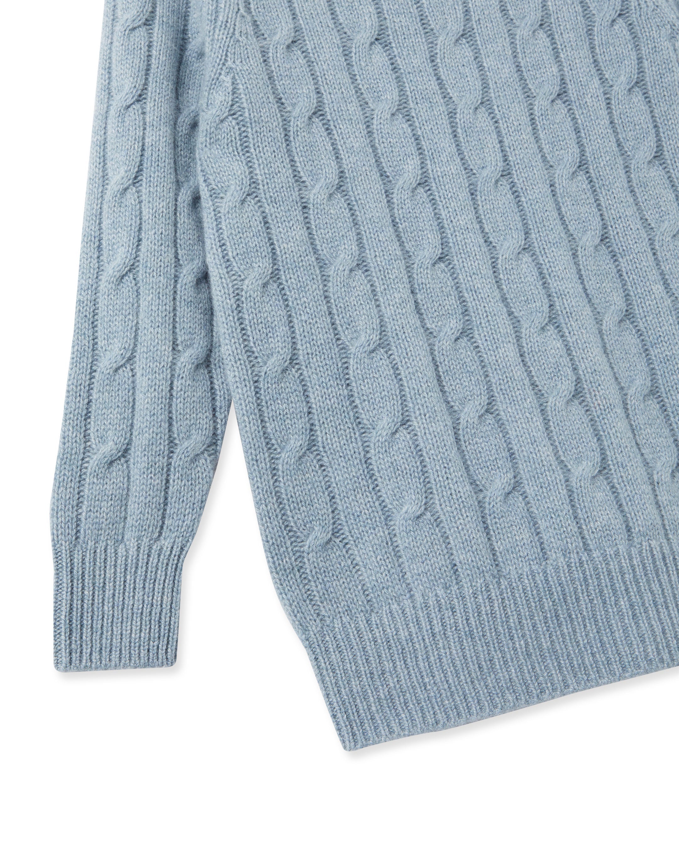 Premium Boys' Cable Knit Cashmere Sweater - Heather Blue | Warm & Soft Winter Pullover for School, Holidays & Outdoor Activities