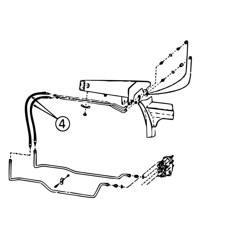 Bobcat 630 631 632 Skid Steer Hydraulic Hose - Replacement Auxiliary Circuit Hose #4 for Construction & Farm Equipment Maintenance