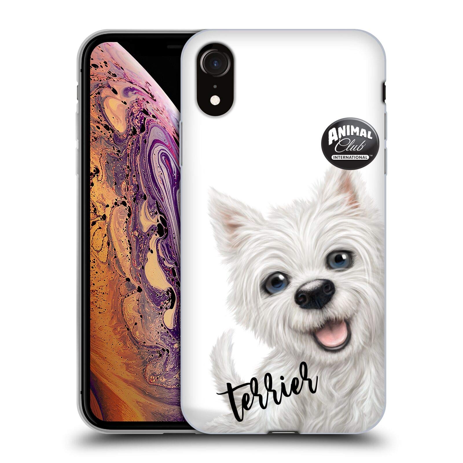 Officially Licensed Animal Club International Terrier Faces Soft Gel Case for Apple iPhone XR - Cute Pet Design Protective Phone Cover - Perfect for Dog Lovers and iPhone XR Users
