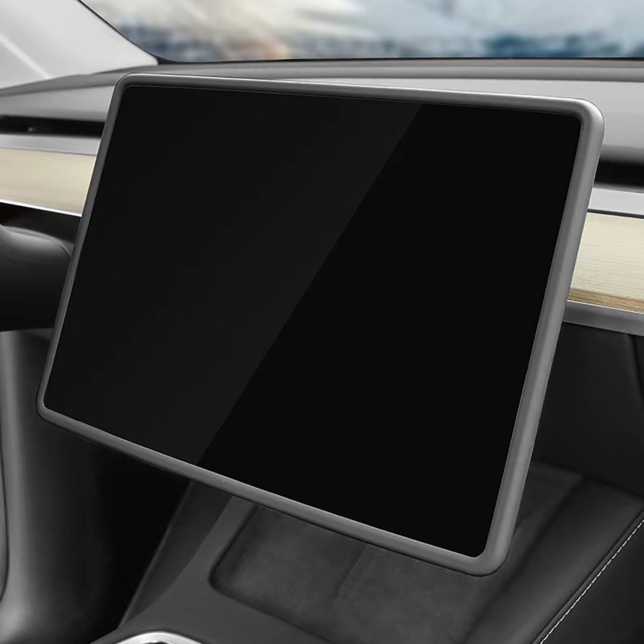 Premium Silicone Screen & Rearview Mirror Frame Protector for Tesla Model 3 & Y – Scratch & Impact Resistant – Perfect for Daily Driving & Car Protection