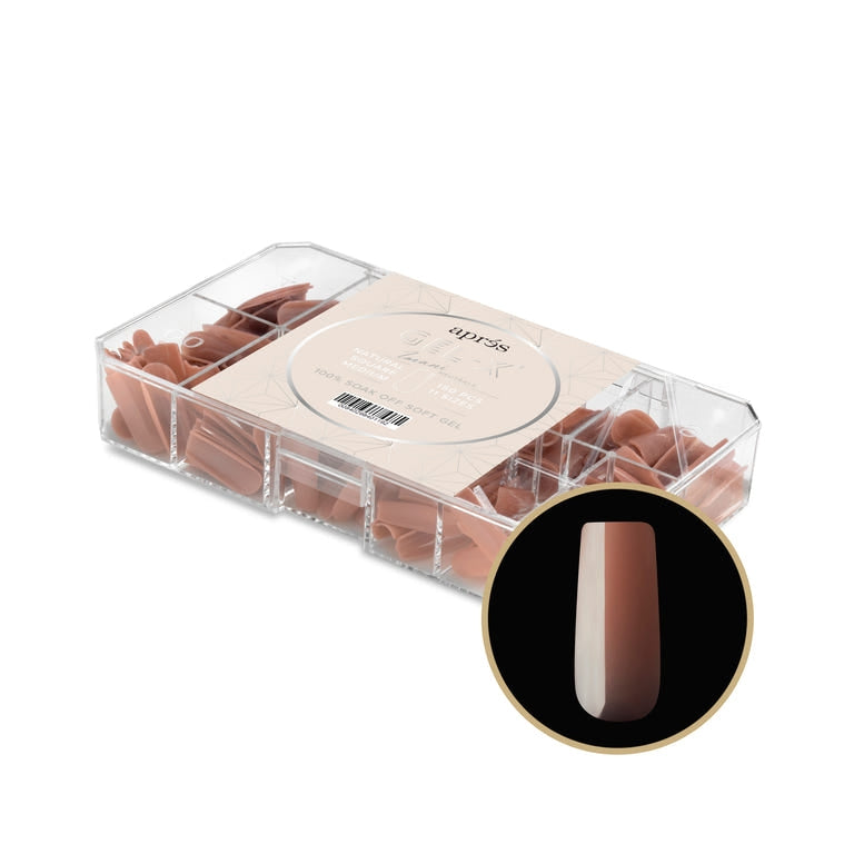 Apres Gel X Neutrals Imani Natural Tips 150pc Medium Square - Perfect for Nail Salons, DIY Manicures & Professional Nail Artists