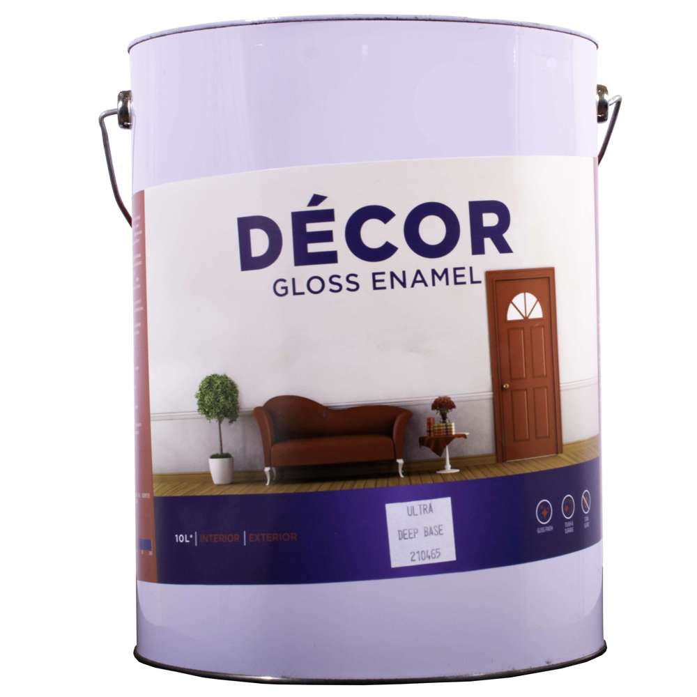 Apco Decor Gloss Enamel Ultra Deep Base Paint 10L - Premium High Gloss Finish for Interior Walls, Cabinets & Furniture - Perfect for Home Renovation & DIY Projects
