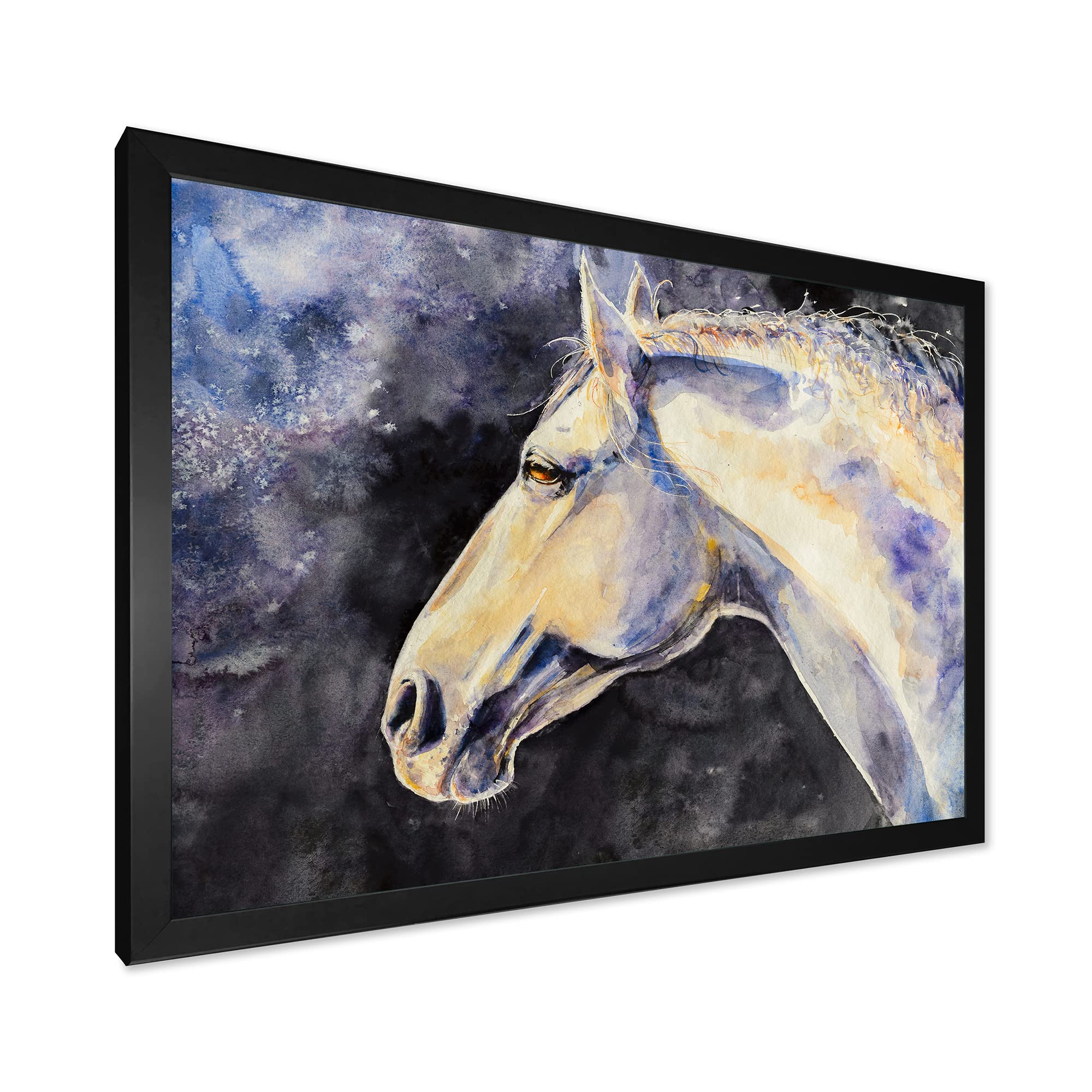 DesignQ Lipizzan Horse Farmhouse Framed Wall Art - Elegant Equestrian Home Decor for Living Room, Bedroom & Office