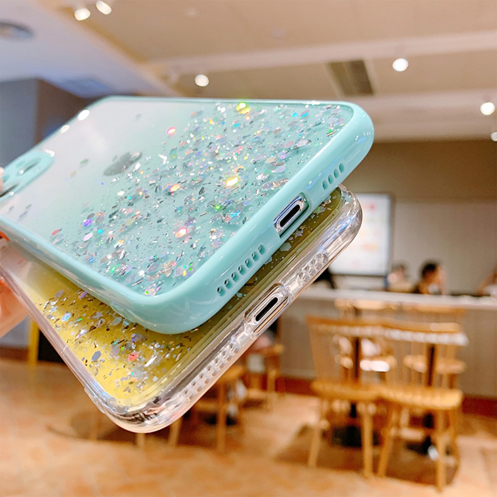 Sparkle Clear TPU Case with Wrist Strap & Kickstand for iPhone 11 Pro Max 6.5
