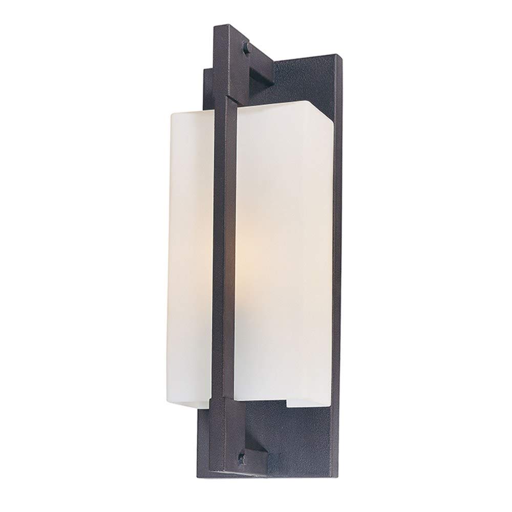 Troy Lighting B4017FI Blade - Single Light Outdoor Wall Sconce, Forged Iron Finish with Matte Opal Glass - Perfect for Porch, Patio, and Entryway Lighting