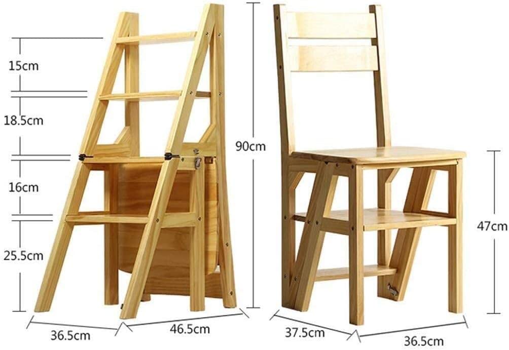 OKUOKA 4-Step Wooden Folding Step Stool for Kitchen, Home & Indoor Use - Multifunctional Ladder Stool for Kids & Adults, Flower Stand, Storage Shelf - Compact & Space-Saving Design for Easy Climbing & Reaching