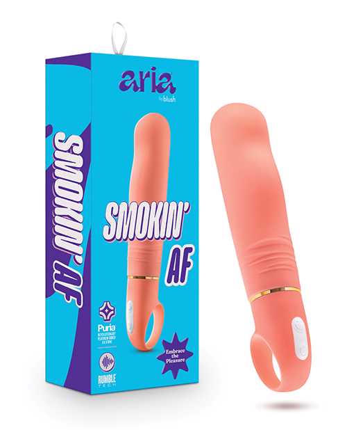 Aria Smokin' AF Silicone Vibrator - Coral Pink Waterproof G-Spot Massager for Women - Perfect for Solo Play & Couples Intimacy