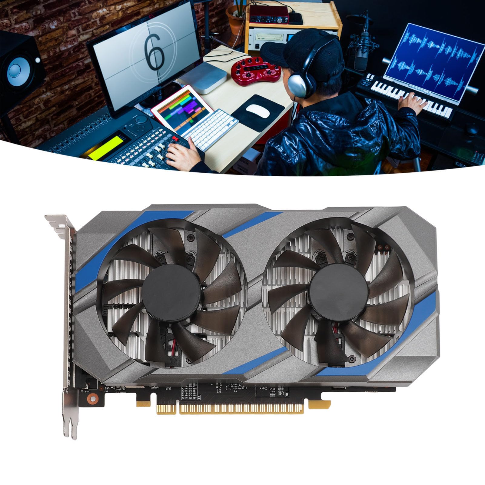 Zunate GTX 1050 Ti 4GB GDDR5 128-bit Gaming Graphics Card for PC - HDMI, VGA, PCIe 2.0 x16, Dual Fan Cooling, DirectX 12 Support - Perfect for Esports, 1080p Gaming & Video Editing Workstations