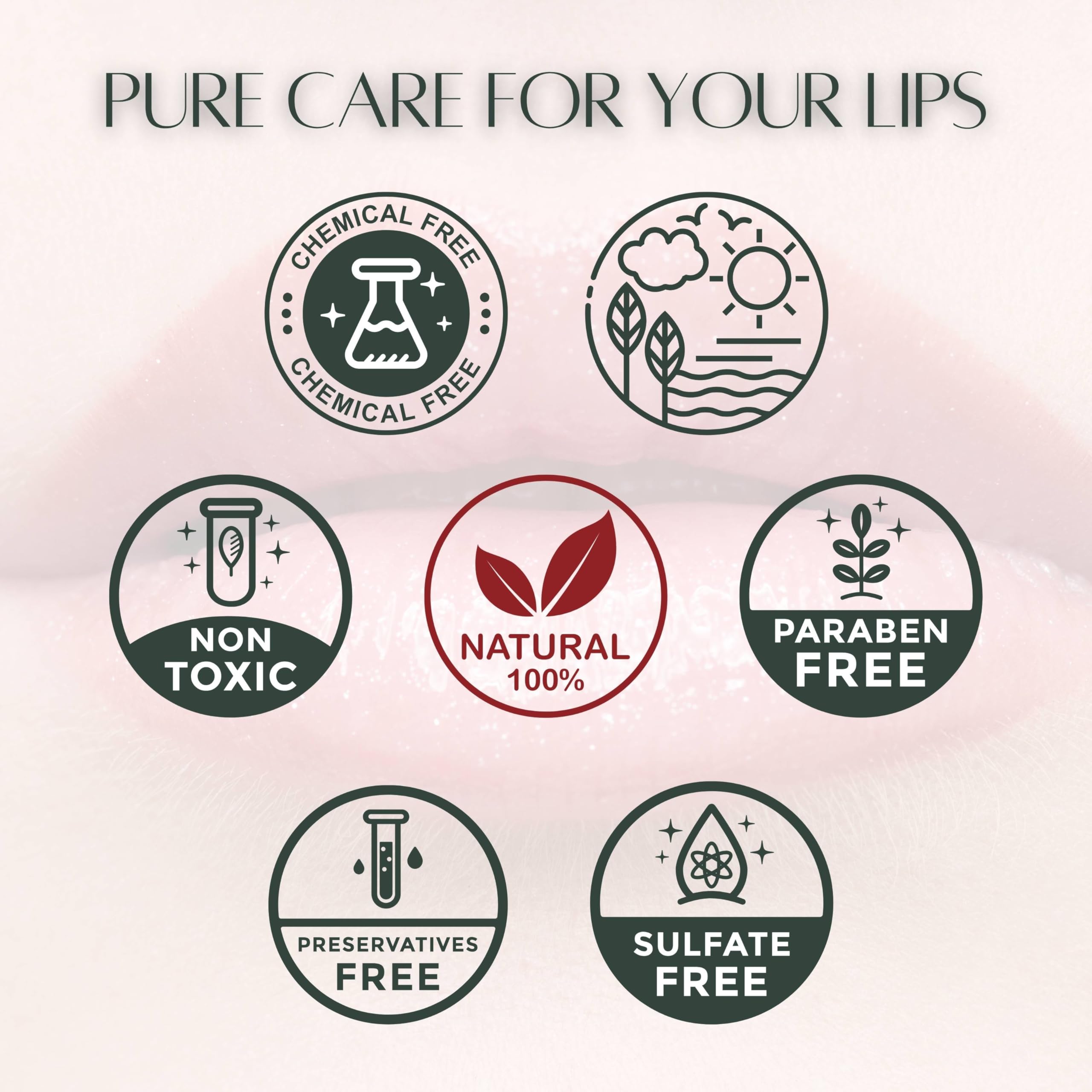 Organic Cotton Candy Flavored Lip Balm Pack of 5 - Moisturizing & Nourishing Lip Care for Dry Lips - Perfect for Winter, Travel & Daily Use