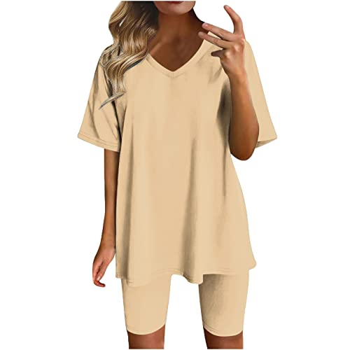 02#beige Two Piece Sets for Women Summer