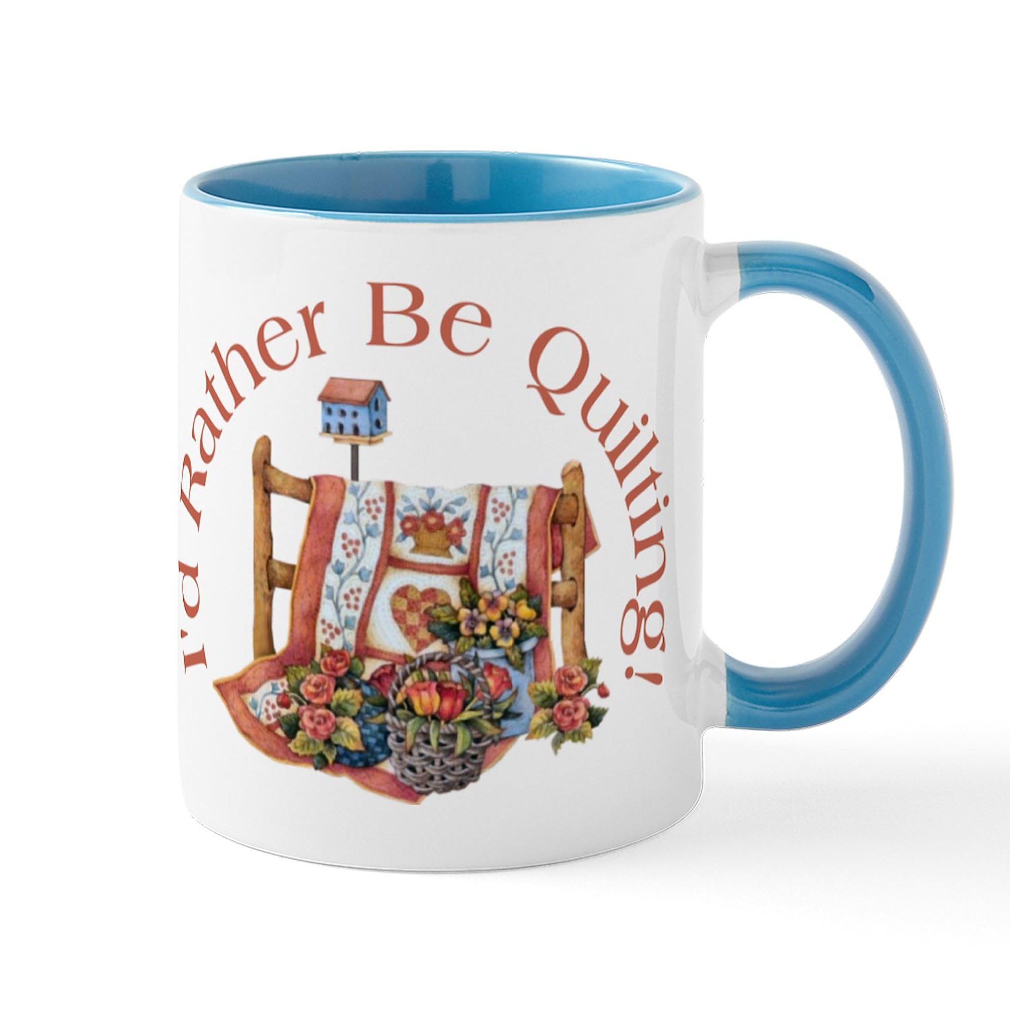 11 oz (325 ml) Ceramic Coffee Mug - Rather Be Quilting Design - Perfect for Tea, Hot Chocolate & Office Use - Ideal Gift for Quilters & Craft Lovers