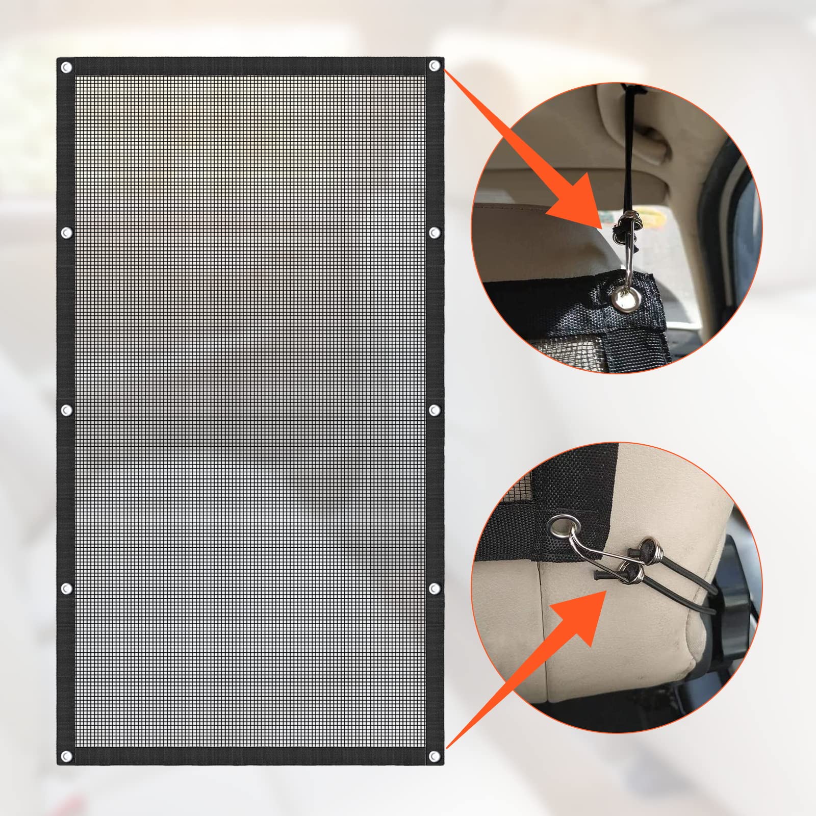Adjustable Dog Car Barrier for SUV & Truck - Pet Divider Net with Rope & Hook - Keep Pets Safe During Travel - Perfect for Road Trips & Daily Commutes