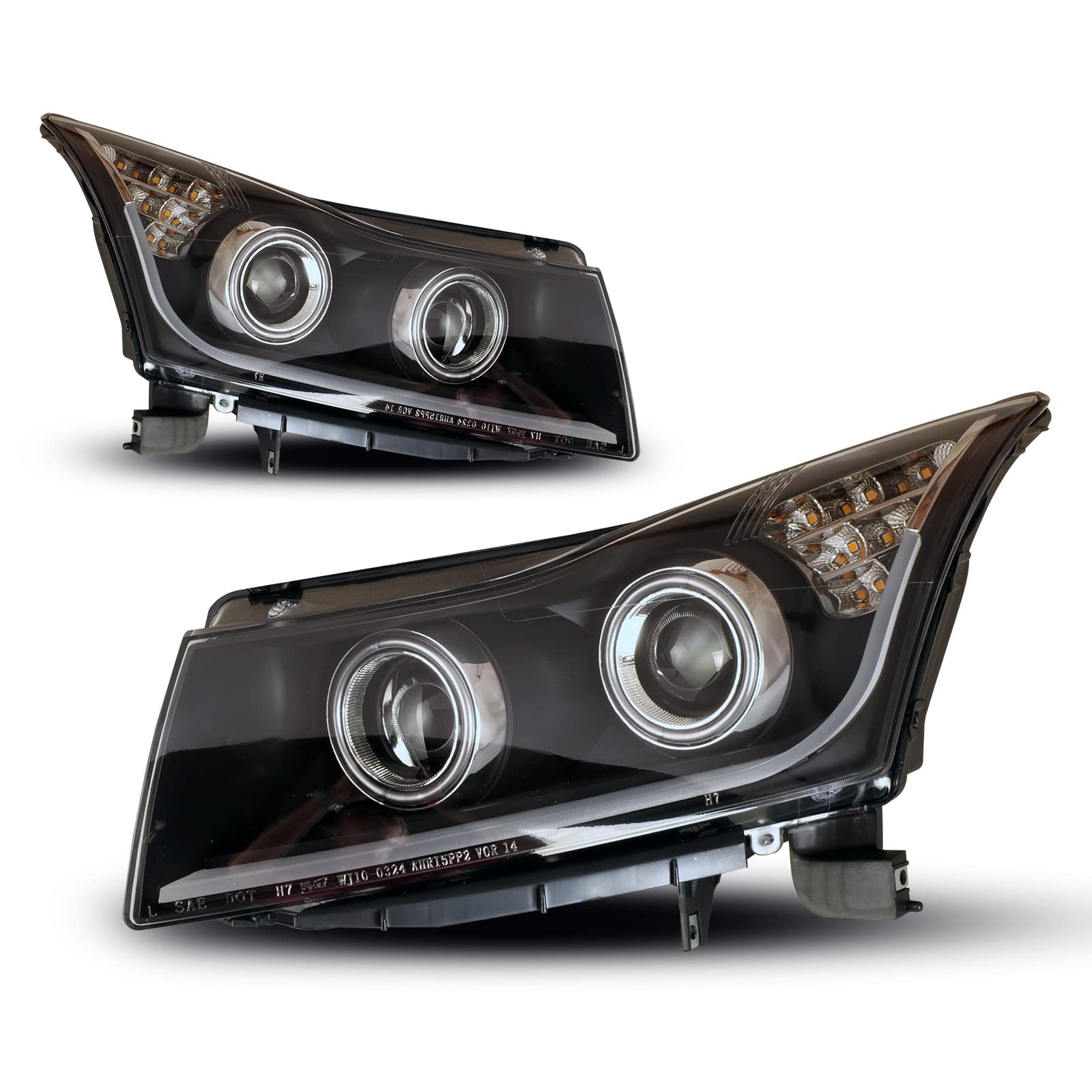 AUTOWIKI LED Headlight Assembly Kit - Compatible with 2011-2016 Chevy Cruze | High Brightness Replacement Headlights | Perfect for Night Driving & Foggy Conditions
