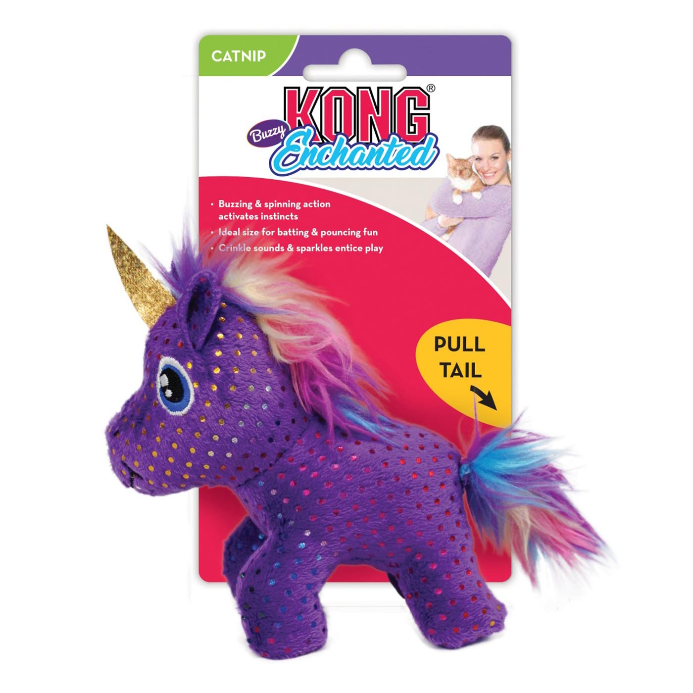 KONG Enchanted Buzzy Unicorn Dog Toy - Interactive Chew Toy for Small & Medium Dogs - Perfect for Playtime, Training & Teething Relief