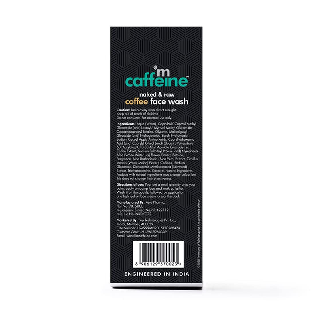 mCaffeine Coffee Face Wash for Tan Removal - Oil Control & Brightening Cleanser for Men & Women - Suitable for Oily & Normal Skin - Daily Use in Hot & Humid Weather - 75ml | Perfect for Morning Routine & Post-Workout Skincare