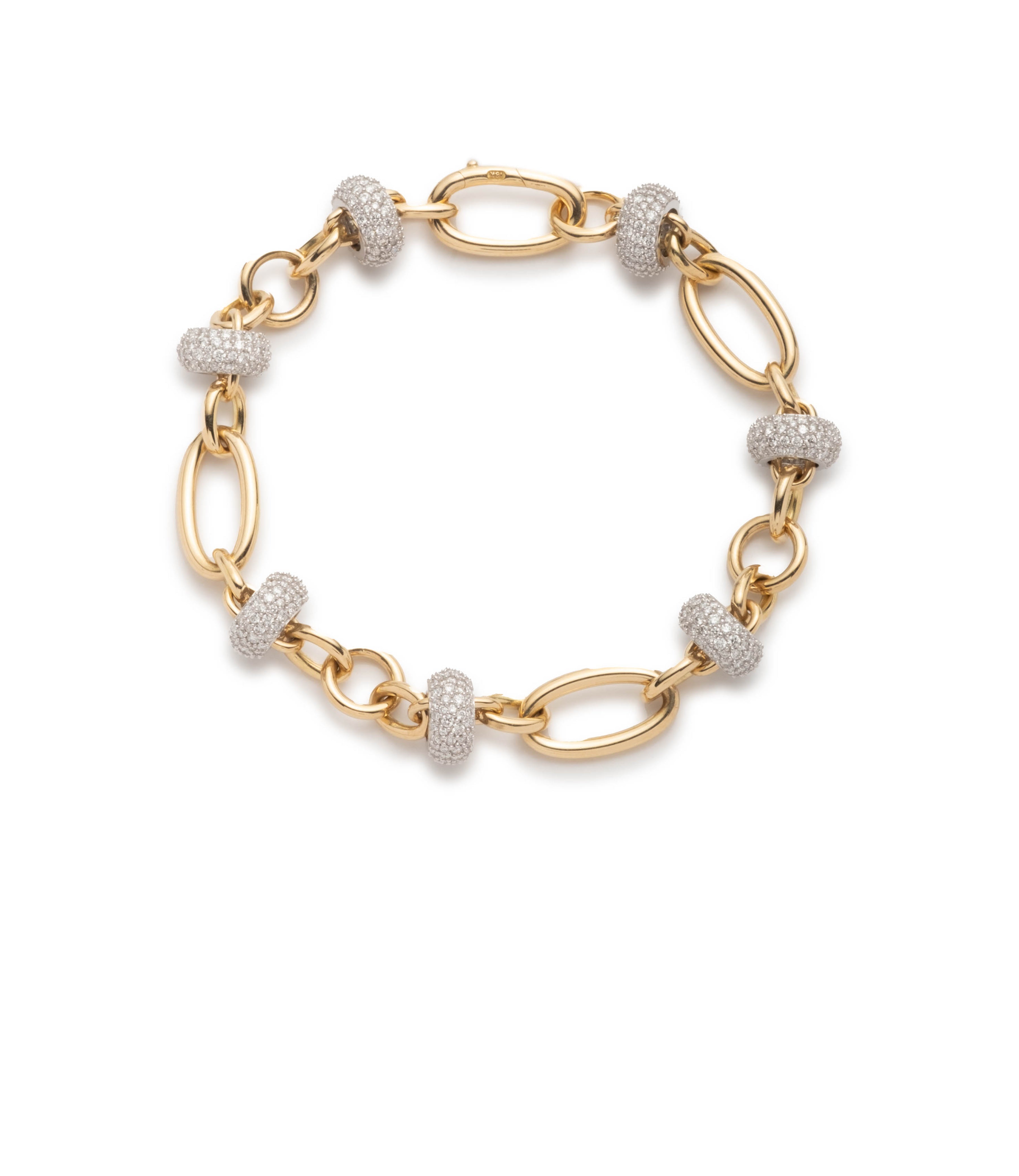 Orbit Bracelet in 14K Yellow Gold with Pave Diamonds - Elegant Stackable Jewelry for Women, Perfect for Weddings, Anniversaries & Everyday Wear