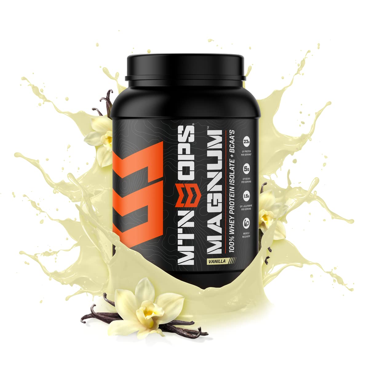 MTN OPS Magnum 100% Whey Isolate Protein Powder - 32 Servings, Vanilla Flavor | Premium Muscle Recovery Supplement for Athletes & Fitness Enthusiasts | Post-Workout, Gym & Bodybuilding Nutrition