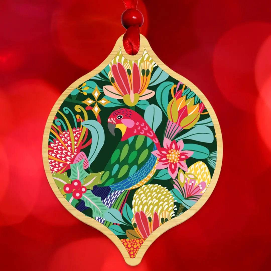 Handmade Aussie Rosella Christmas Bauble - Unique Australian Bird Ornament for Holiday Tree Decorations - Perfect for Xmas Gifts, Home & Office Festive Decor