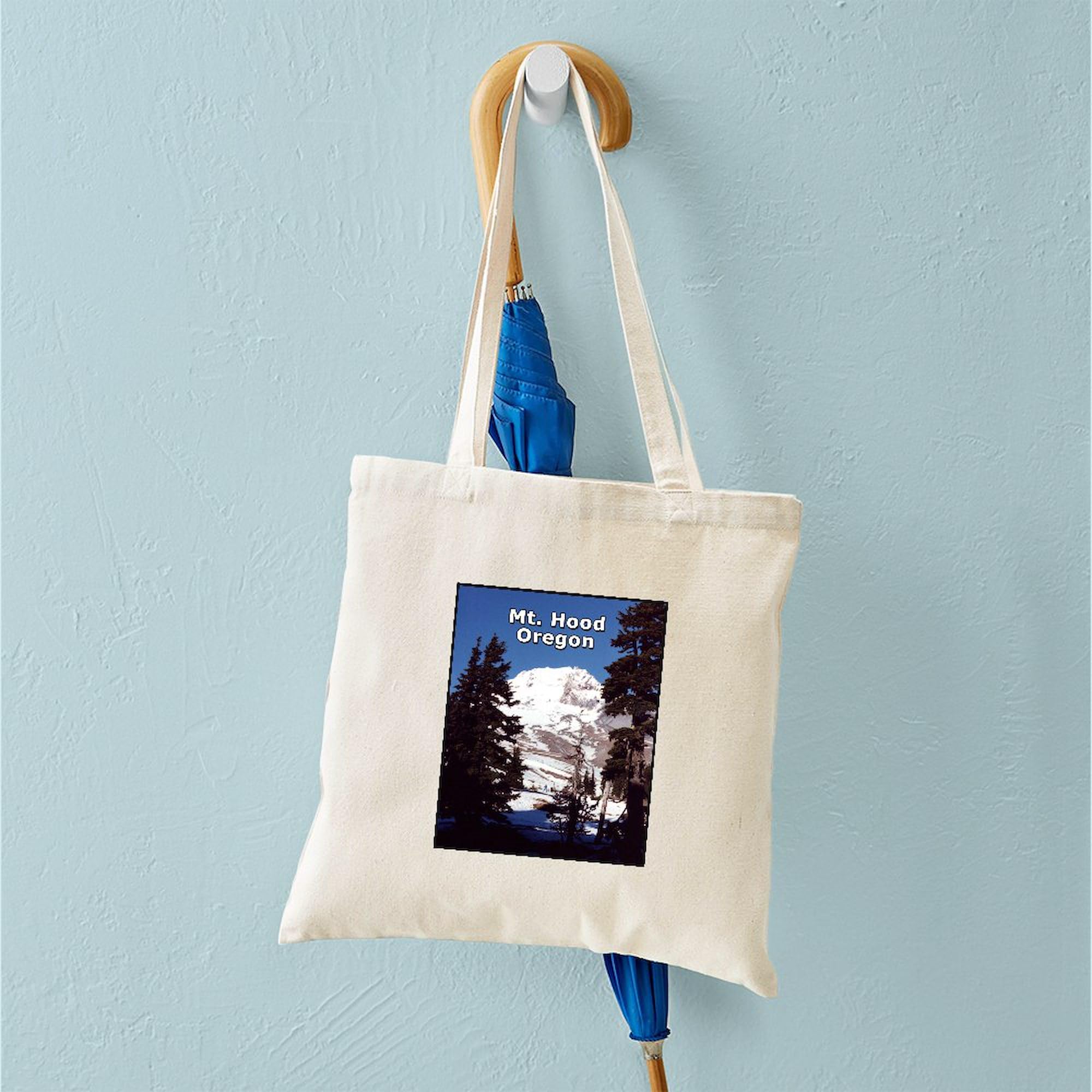 Mt. Hood Oregon Tote Bag - Natural Canvas Reusable Shopping Bag for Groceries, Beach & Travel | Eco-Friendly Carryall
