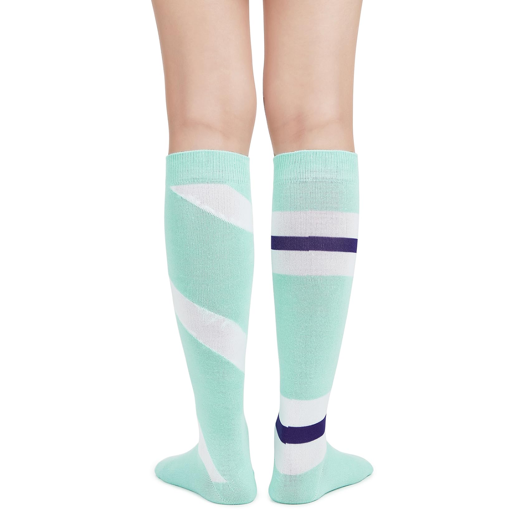 Century Star Women's Knee High Athletic Socks - Breathable Thin Striped Tube Stockings for Running, Hiking & Outdoor Sports - Perfect for Gym, Yoga & Casual Wear