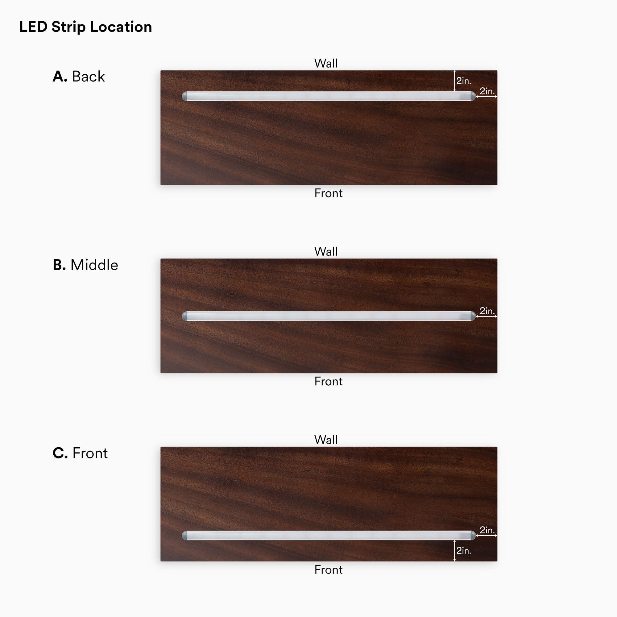 Aksel LED Floating Shelf - Modern Dutch Mocha Wood Wall Shelf with Built-in Lighting | Perfect for Living Room, Bedroom & Kitchen Decor