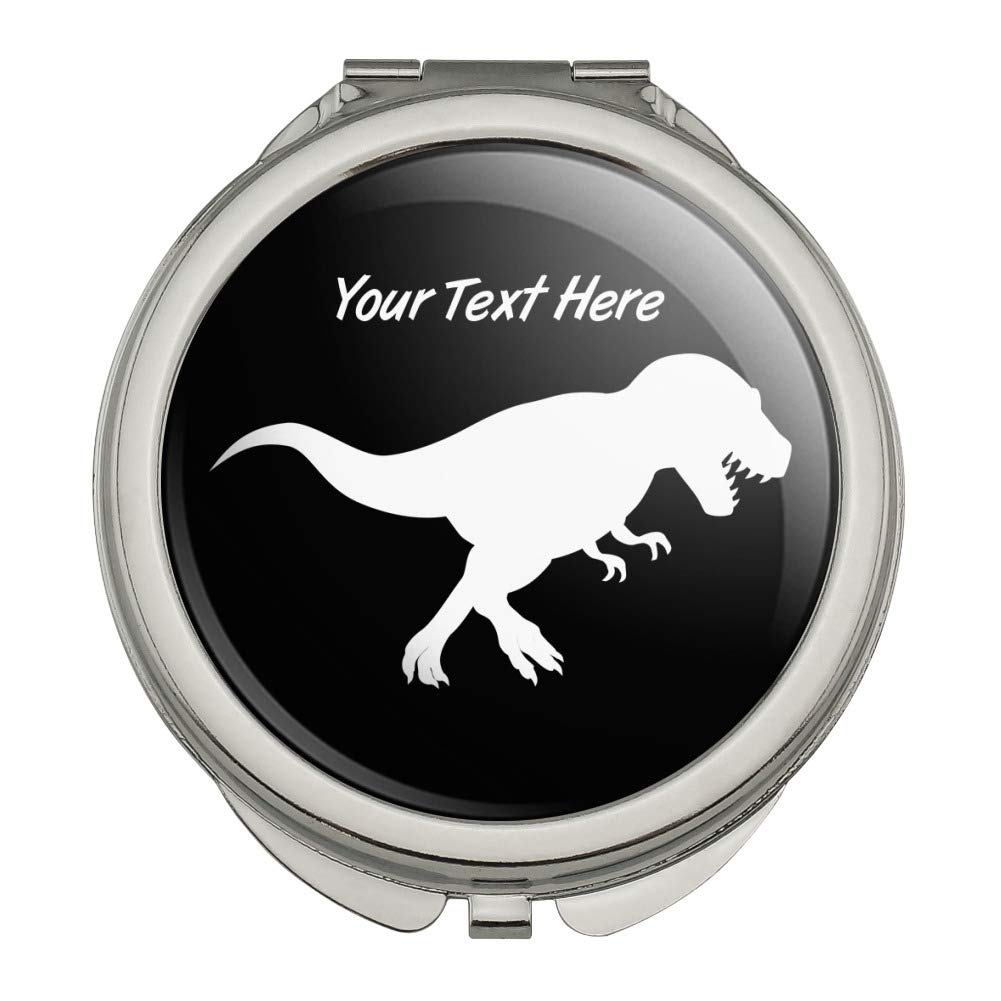 Custom Personalized Dinosaur T-Rex Compact Travel Purse - Small Handbag with Mirror for Makeup, Cosmetics & Essentials | Perfect for Travel, Daily Use & Gift Giving