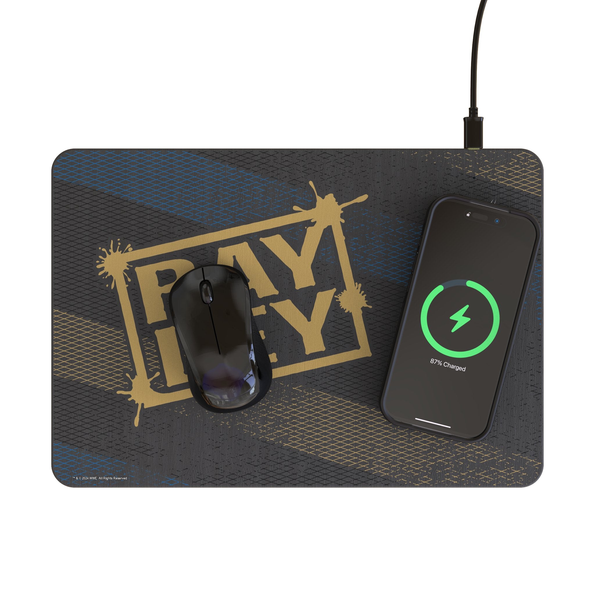 Bayley Steel 15W Fast Wireless Charger with Mouse Pad - Perfect for Office, Gaming & Home Workspace Charging