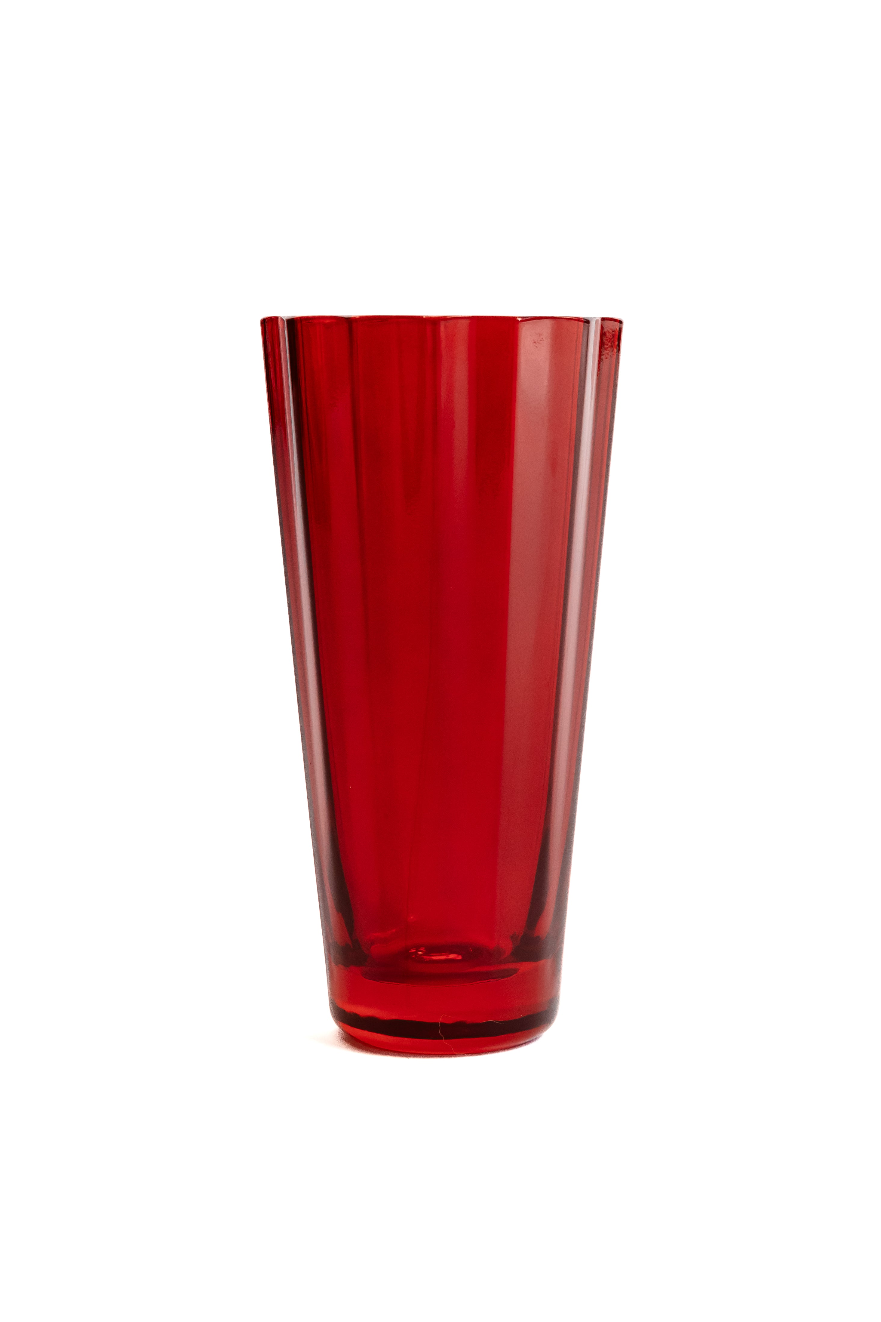 Estelle Colored Sunday Highball Glasses Set of 6 - Vibrant Red Cocktail Glasses for Margaritas, Iced Tea & Party Drinks