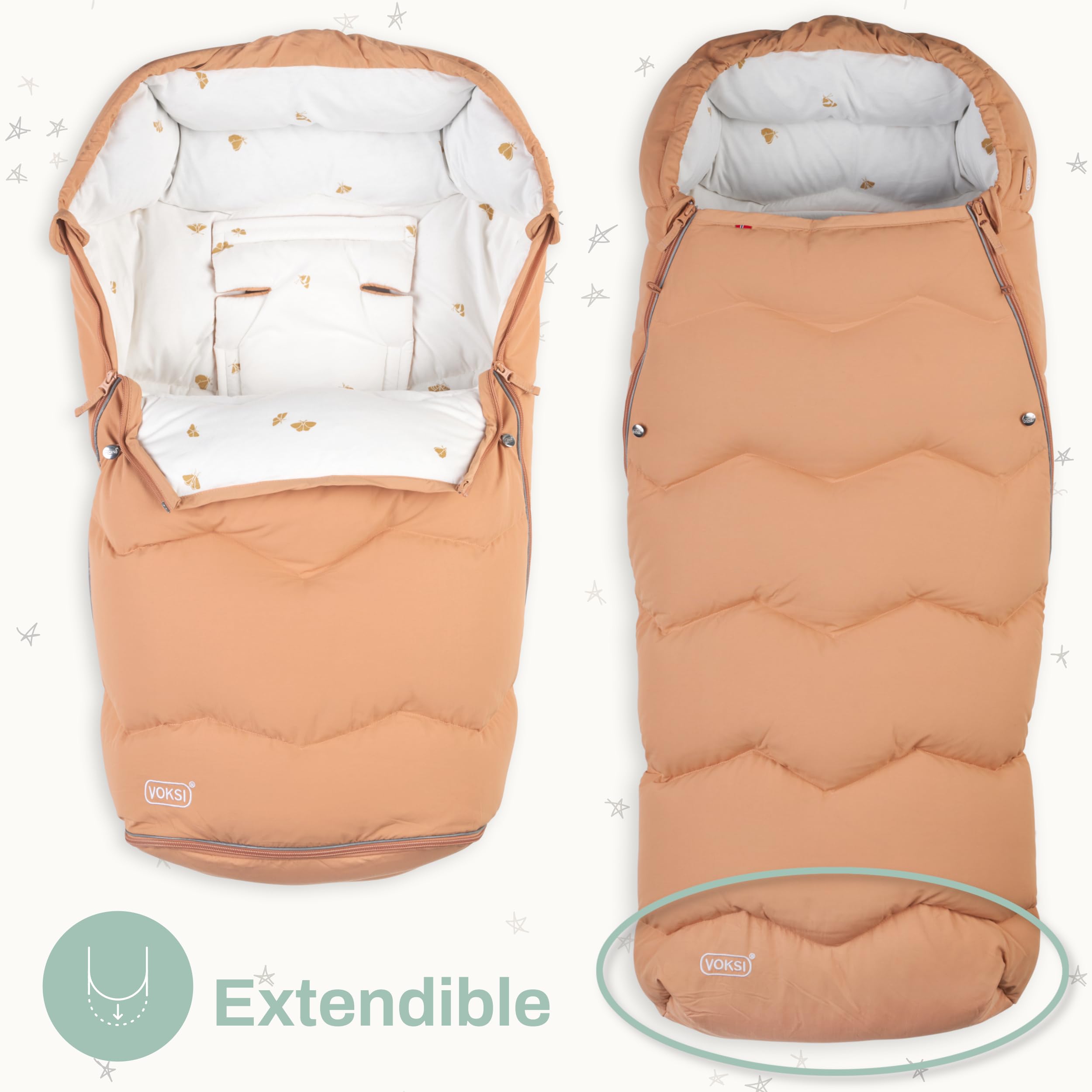 Premium Stroller Footmuff - Natural Wool & Down with High Insulation - Extendable Baby Stroller Cover for Winter - Urban 2025 Norway Design - Perfect for Cold Weather & Outdoor Walks with Your Baby