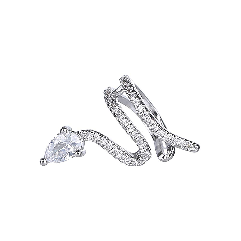 Trendy Cubic Zirconia Ear Cuff - Colorful CZ Non-Pierced Clip-On Earrings for Conch & Helix - Dainty Simple Jewelry for Women | Perfect for Parties, Weddings & Everyday Wear