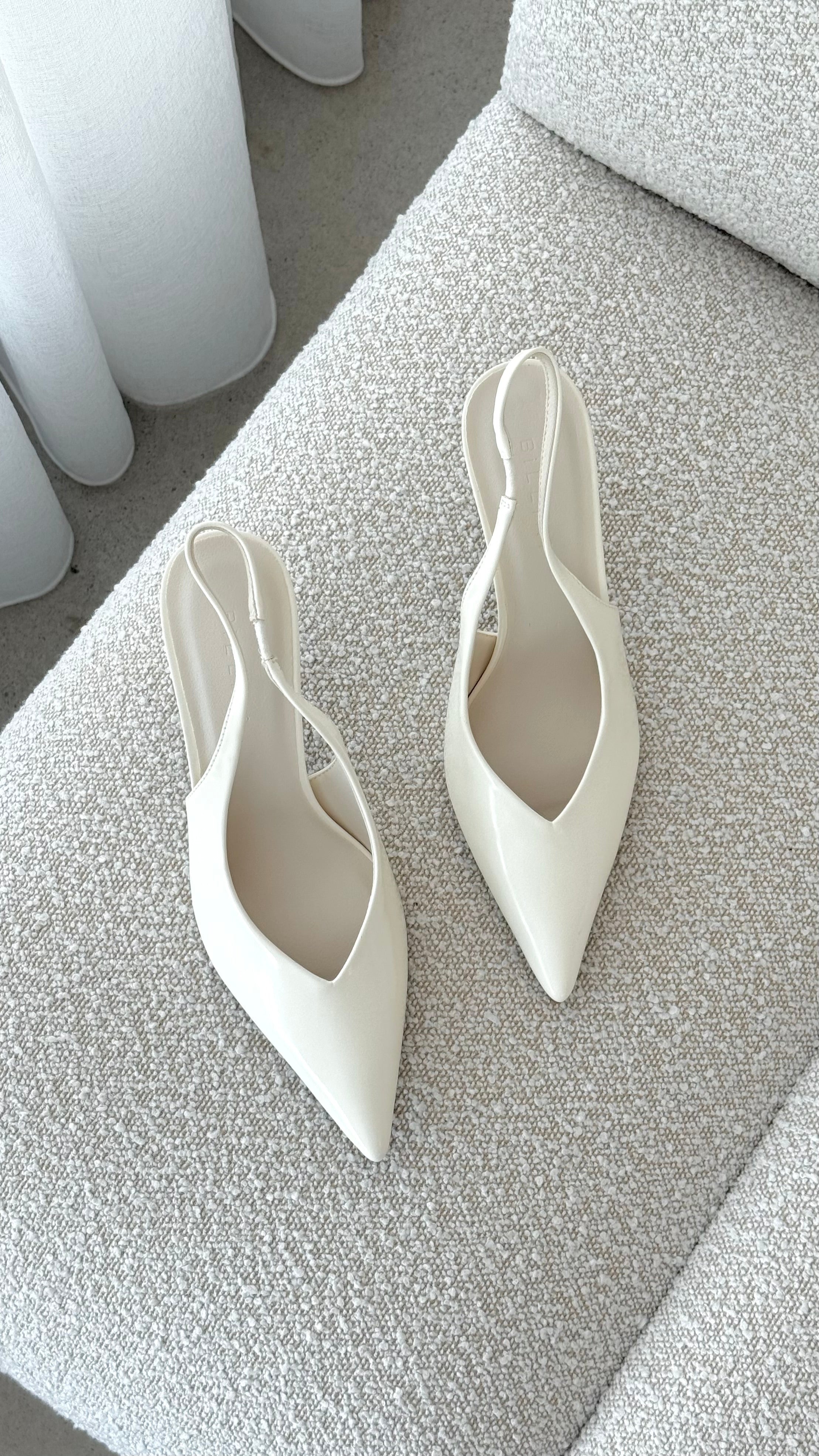 Kendra Heel White Shine Women's High Heels - Elegant Shiny White Pumps for Party, Wedding & Evening Events