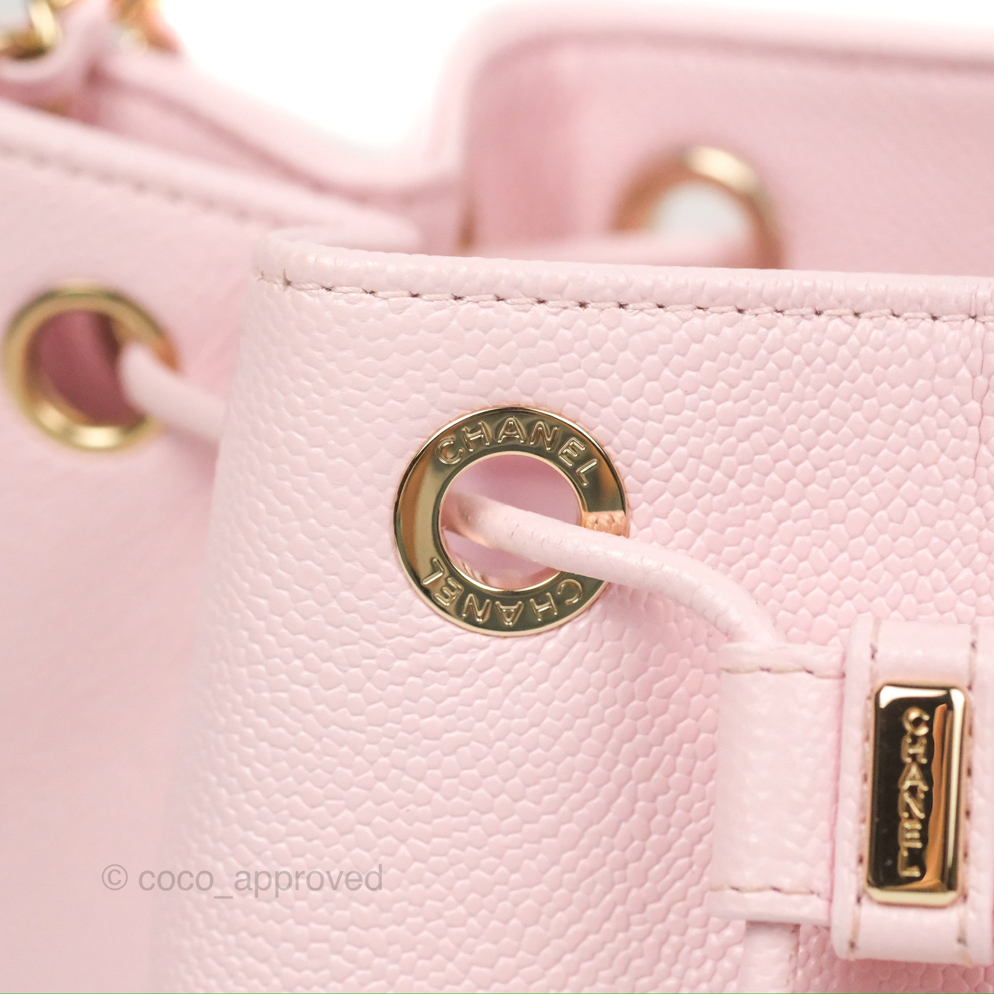 Chanel Business Affinity Drawstring Bucket Bag in Light Pink Caviar Leather with Gold Hardware - Perfect for Work, Travel & Everyday Luxury