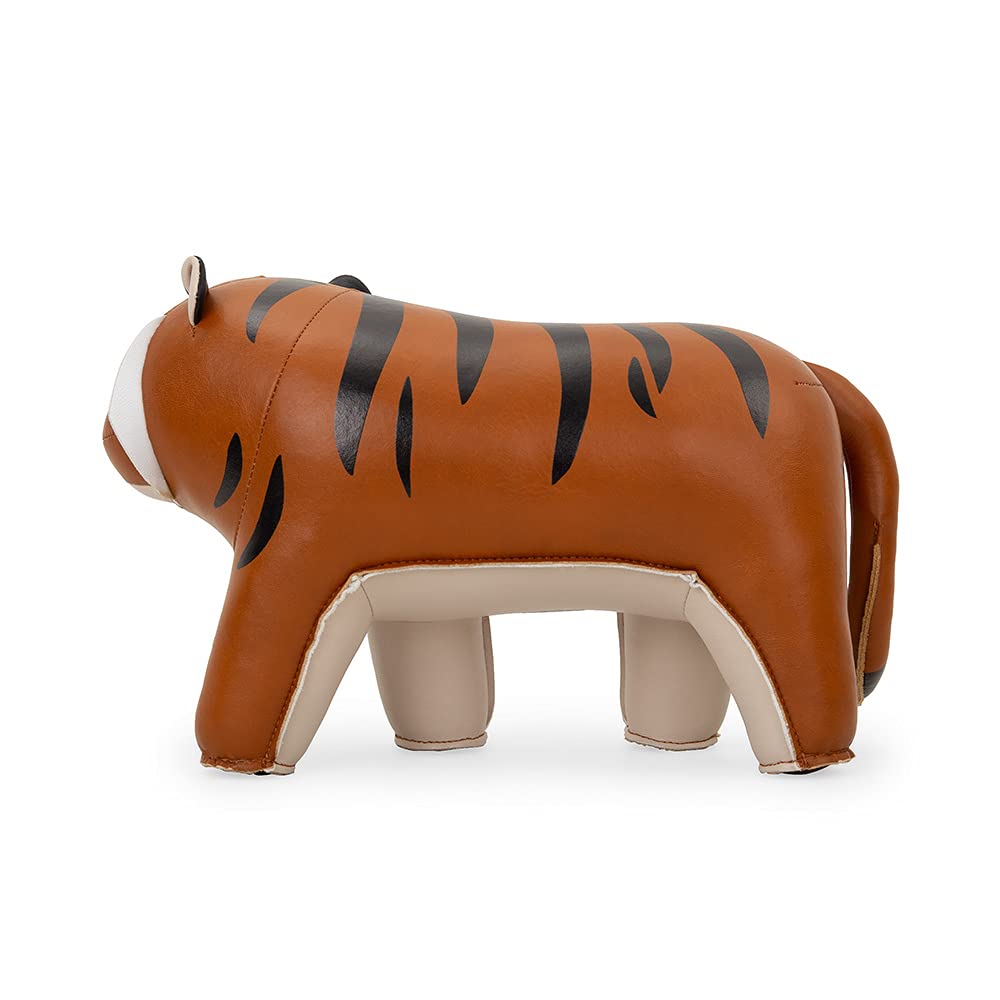 Zuny Gaze Series Tiger Hunt Bookend - Stylish Tan Decorative Book Holder for Shelves, Office & Home Decor - Perfect for Organizing Books, Displaying Collectibles & Adding Elegance to Any Room