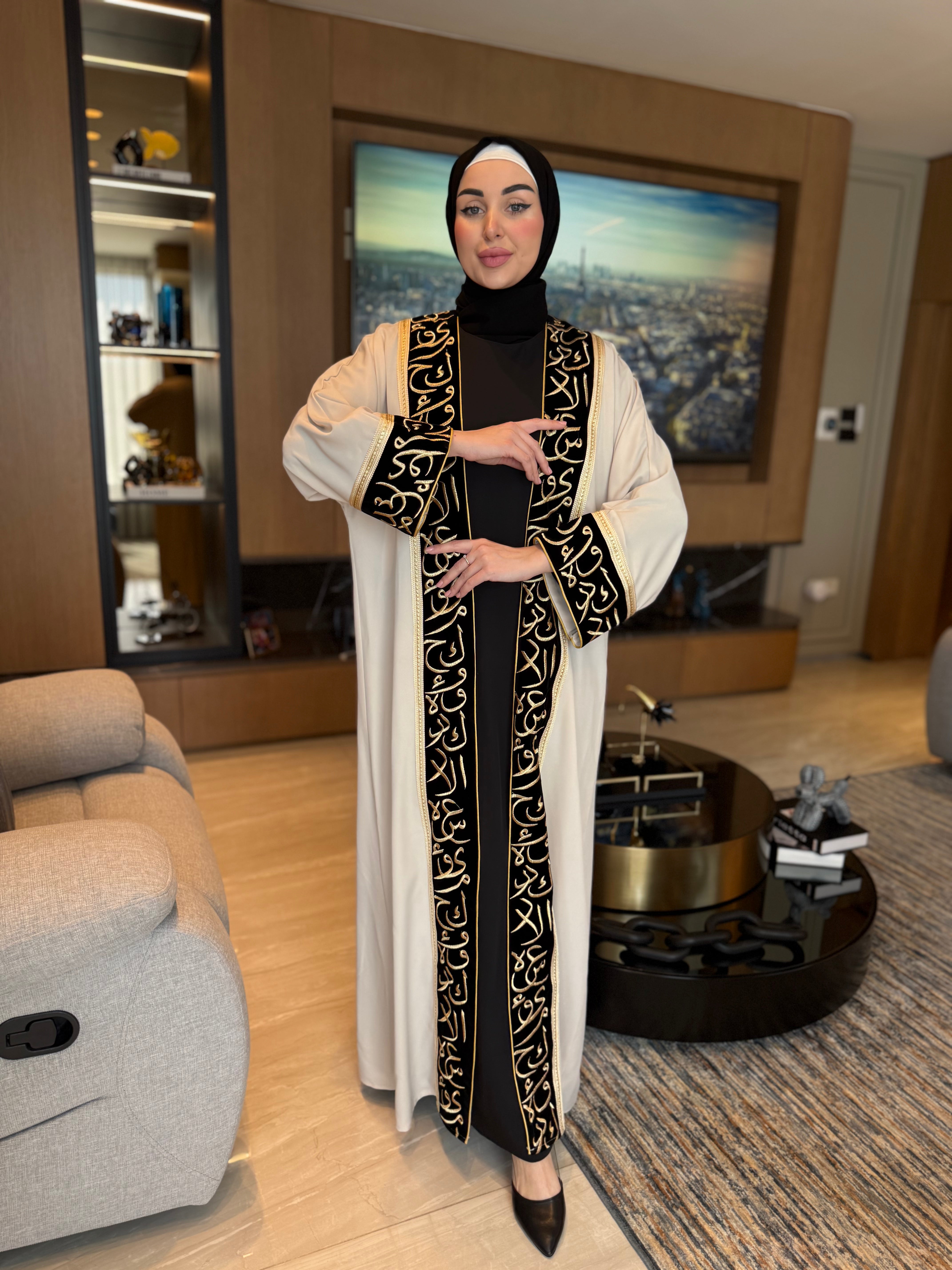 Elegant Embroidered Abaya Dress for Women - Islamic Modest Prayer Dress - Perfect for Mosque, Eid, and Special Occasions