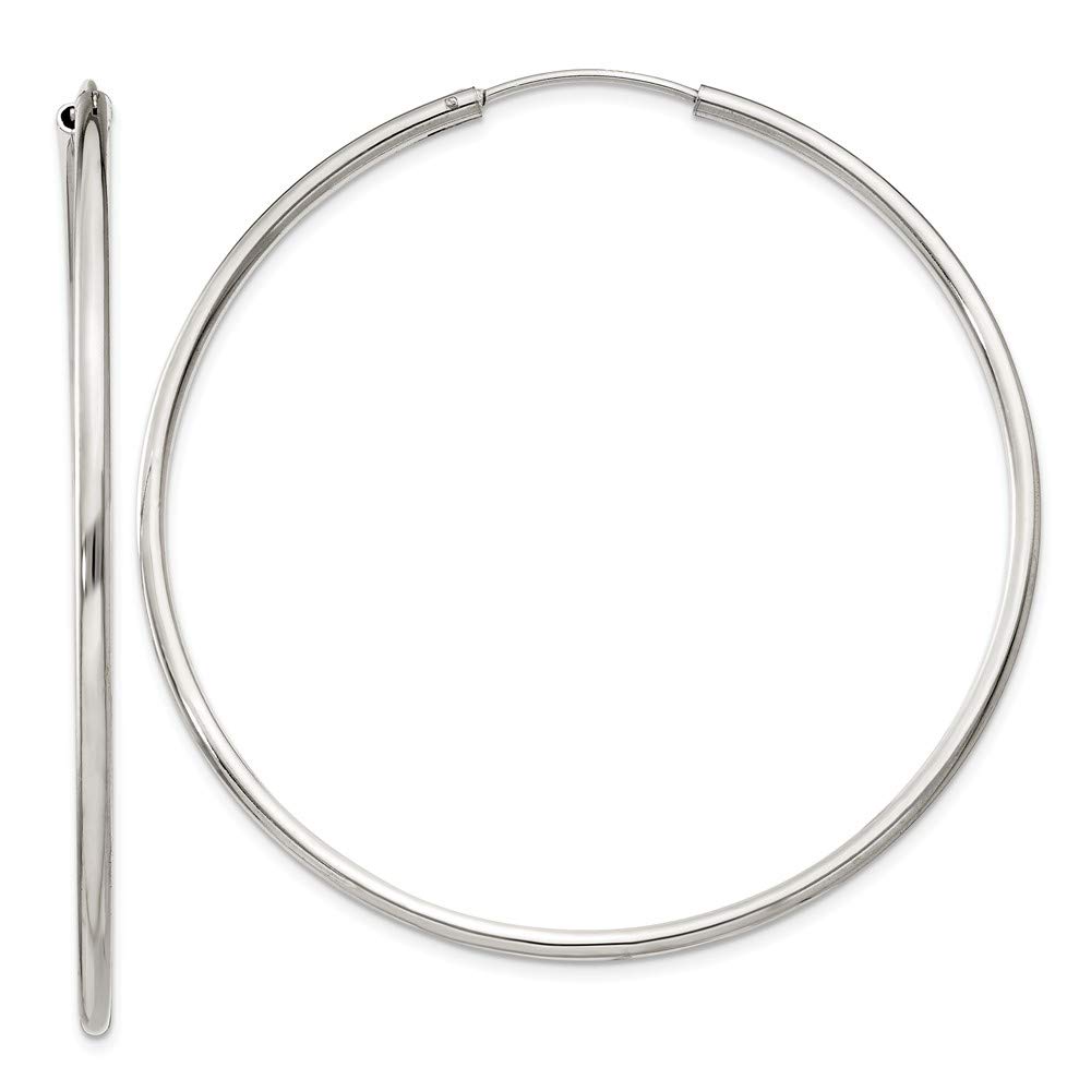 925 Sterling Silver Hoop Earrings 55mm - Classic Round Hypoallergenic Earrings for Women, Perfect for Everyday Wear, Parties & Gifts