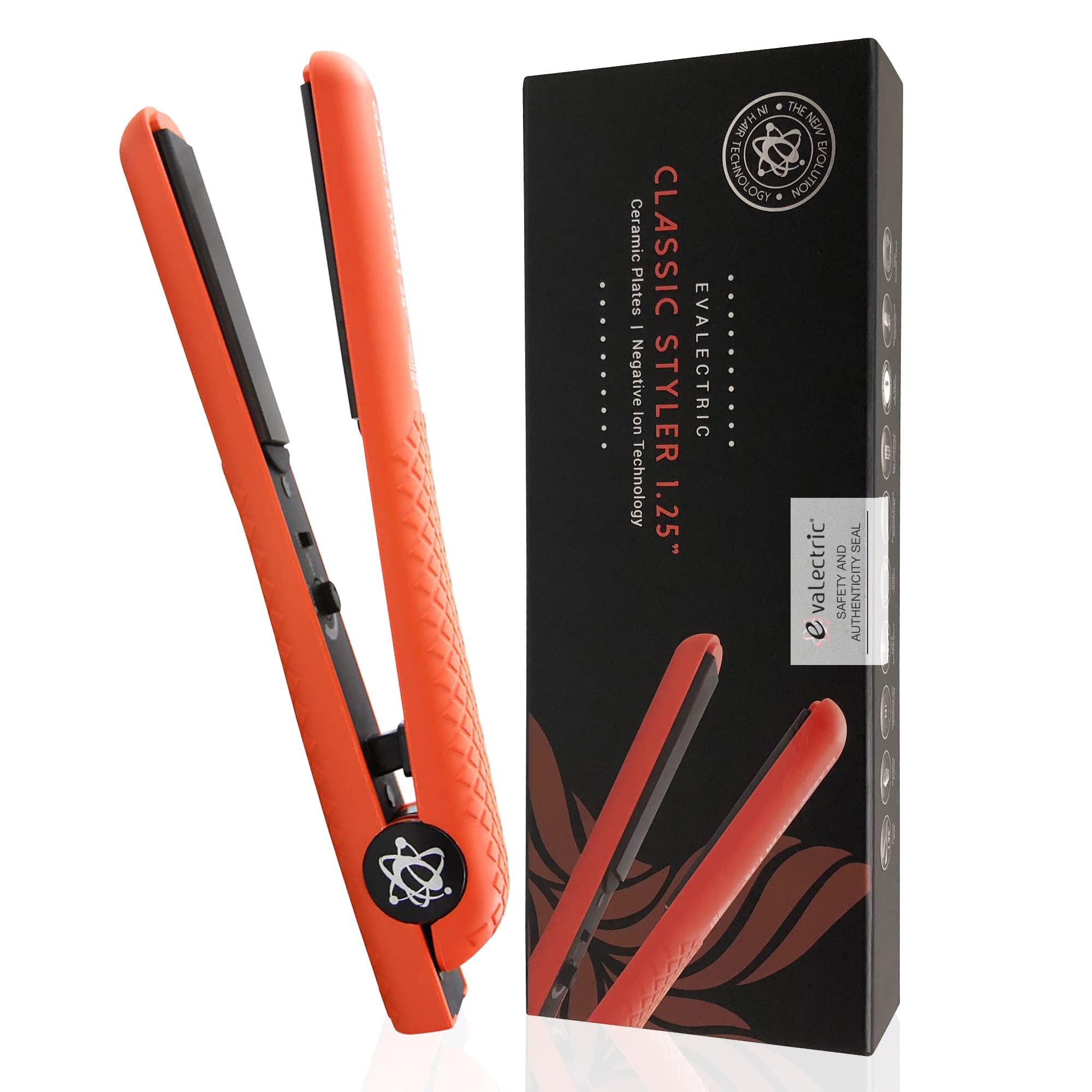 1.25 Inch Ceramic Flat Iron for Hair Styling - Peach Color, Professional Hair Straightener for Smooth & Shiny Hair - Perfect for Home & Salon Use