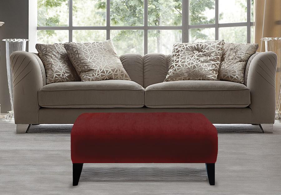 Luxury Velvet Ottoman with Wooden Legs - Handmade in Canada - Perfect for Living Room, Bedroom & Home Decor
