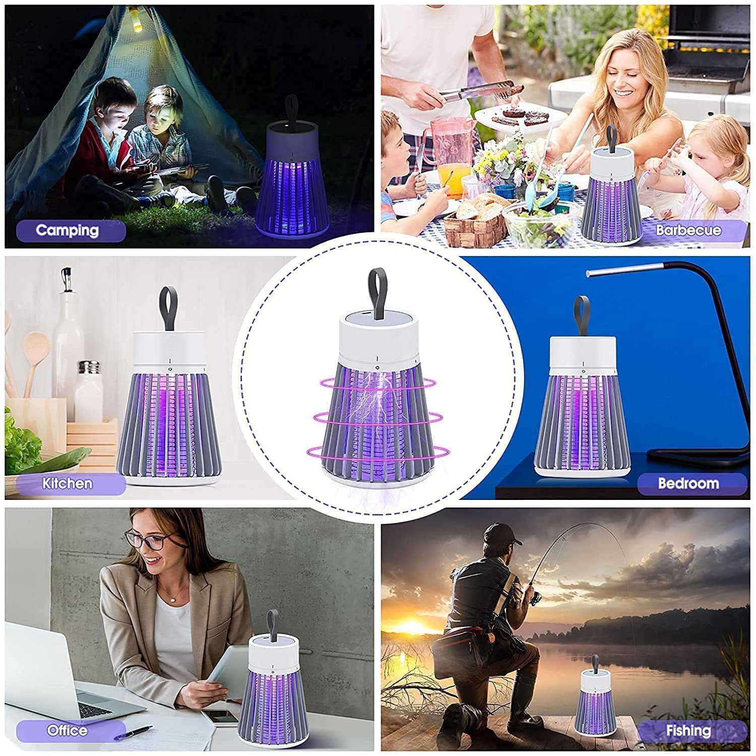 Eco-Friendly LED Mosquito Killer Lamp - USB Powered Electronic Insect Trap for Home & Outdoor Use | Indoor Bedroom, Patio, Camping Mosquito Repellent Device