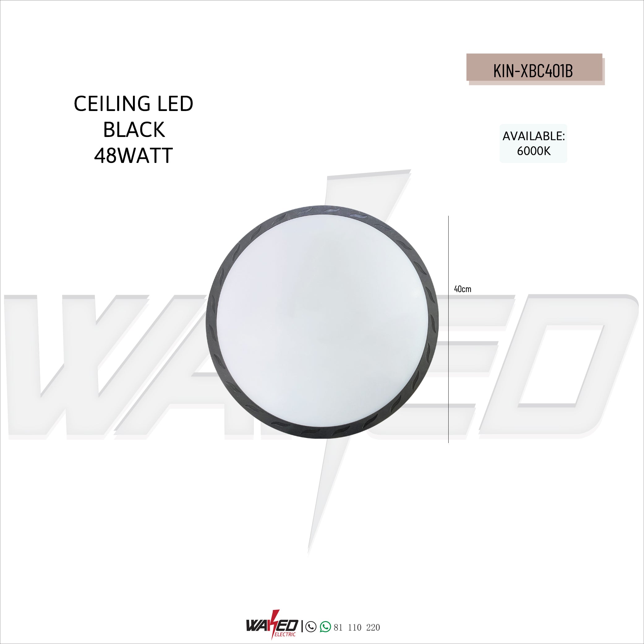 Round Black LED Ceiling Light - Modern Energy-Efficient Lighting for Home, Office, and Commercial Spaces