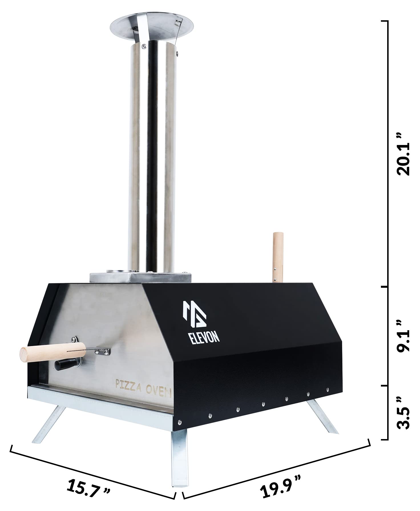 Portable Wood Fired Pizza Oven - Stainless Steel Outdoor Grill with Pizza Peel & Baking Stone - Perfect for Backyard, Camping, and Patio Cooking