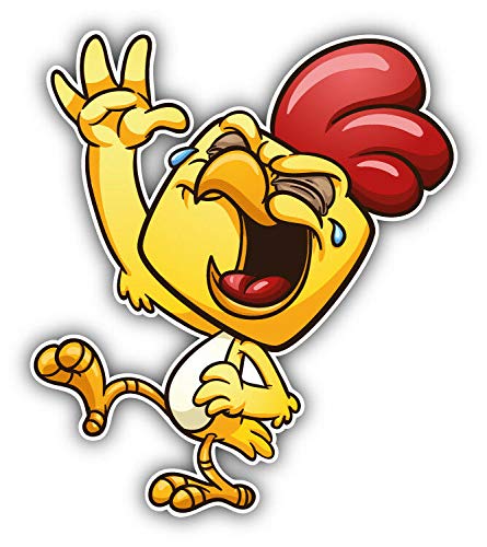 Funny Cartoon Chicken Laughing Vinyl Magnet - 5
