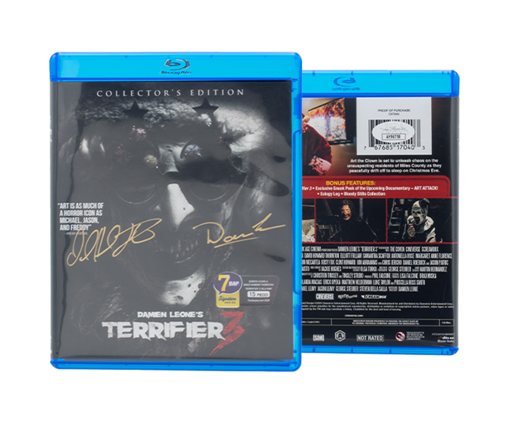 Terrifier 3 Signed DVD by Damien Leone & David Howard Thornton - Limited Edition 15pcs - Horror Movie Collectible for Film Fans & Halloween Decor