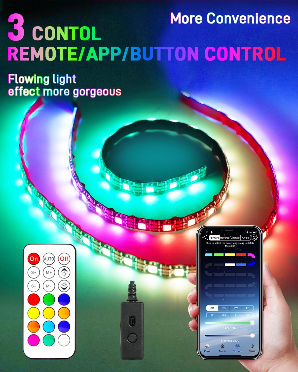 APP Controlled RGBIC Scooter Lights - Waterproof LED Lights for Electric Scooters, Skateboards & Bicycles | Perfect for Night Riding & Urban Commuting