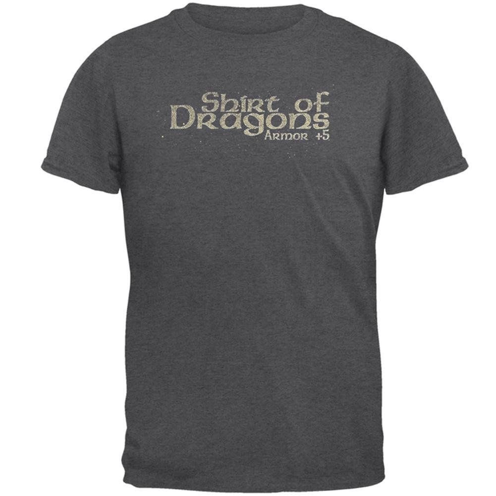 Dragon Armor Class Gaming T-Shirt for Men - Dark Heather 2XL | Comfortable Cotton Tee for Gamers, Cosplay & Casual Wear