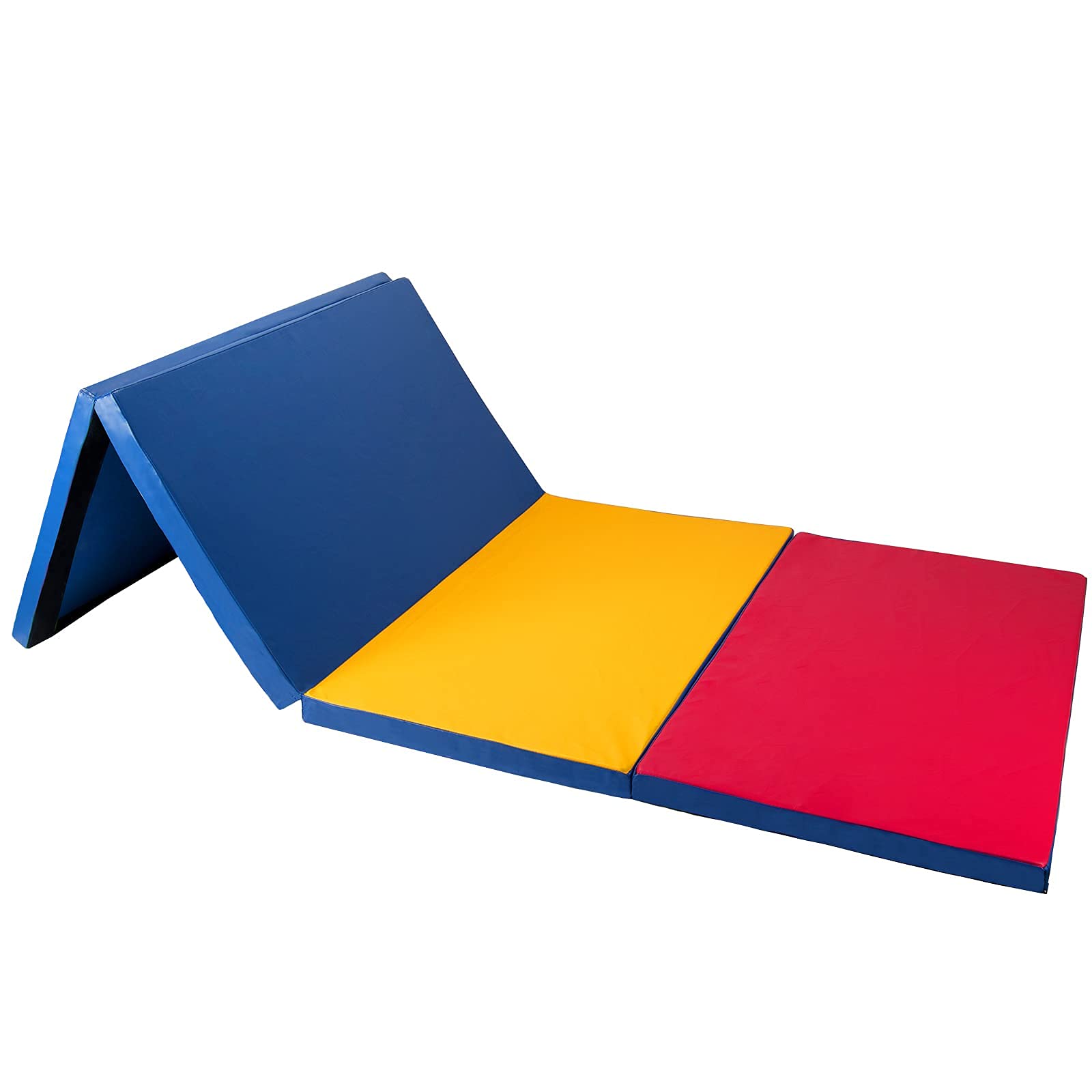 Polar Aurora 4'x10'x2 Thick Folding Exercise Mat for Gymnastics, Aerobics, Stretching & Yoga - Perfect for Home Gym, Studio Workouts and Fitness Training