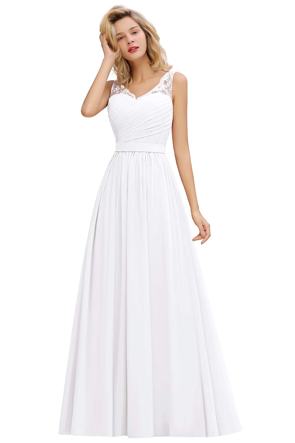 BABYONLINE D.R.E.S.S. Women's Elegant Chiffon Ball Gown Long Prom Dress for Wedding Guest, Homecoming, Evening Party & Special Occasions